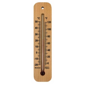 Wooden Wall Thermometer, 150 mm